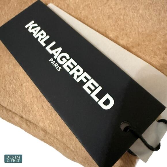 Karl Lagerfeld Paris Camel Wool Blend Puff Sleeve Long Topper Coat Jacket NEW - Picture 11 of 15